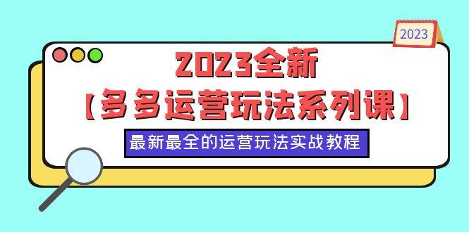 拼多多运营系列课【50节实战教程】2023百亿补贴、九块九活动-欢迎访问本站