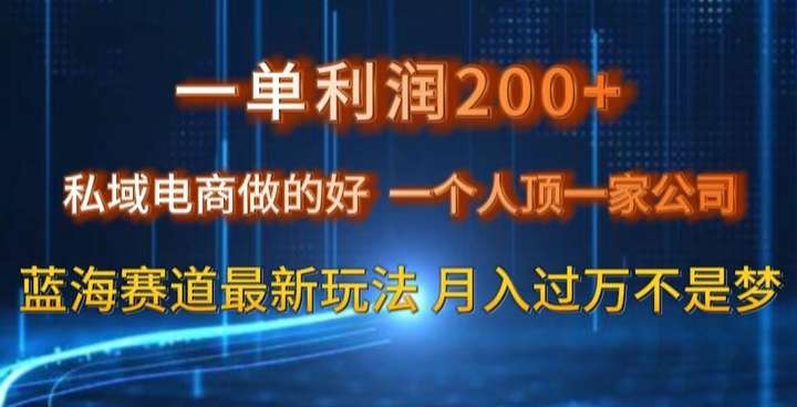私域电商一个人顶一家公司玩法【揭秘】一单利润200-欢迎访问本站