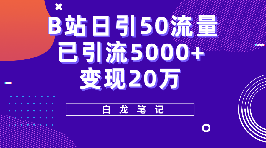 B站推广引流实战课程：日引50+流量，实战已引流5000+-欢迎访问本站
