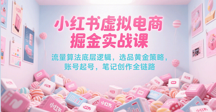 2025小红书虚拟电商全套实战课,小红书虚拟店铺必学课程-流量+选品黄+ 起号+笔记创作全链路-欢迎访问本站