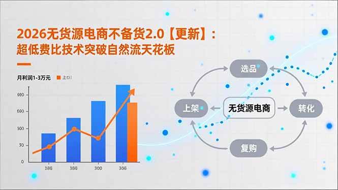 无货源电商不备货盈利系列课程-超低费比技术突破自然流天花板，26单店月利润1-3万元-欢迎访问本站