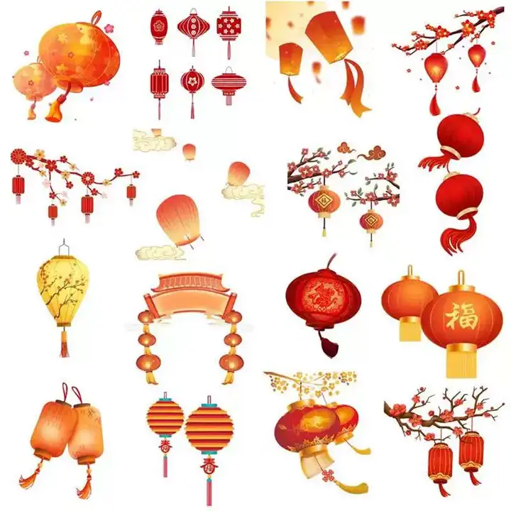 图片[8]-76款新年灯笼素材-新年春节手绘灯笼PNG免扣素材喜庆装饰传统中国风红色装饰元素【电商热销711】-暗冰资源网