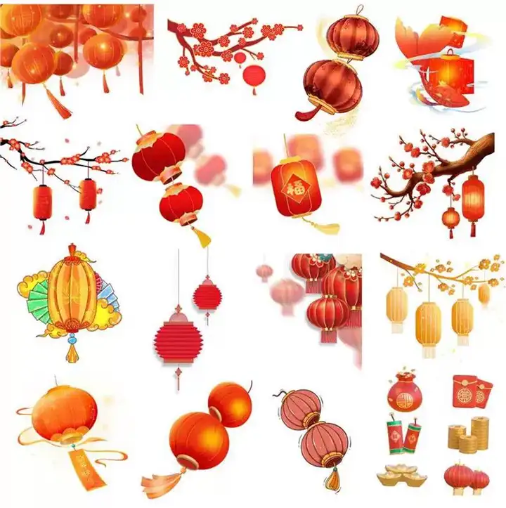 图片[9]-76款新年灯笼素材-新年春节手绘灯笼PNG免扣素材喜庆装饰传统中国风红色装饰元素【电商热销711】-暗冰资源网