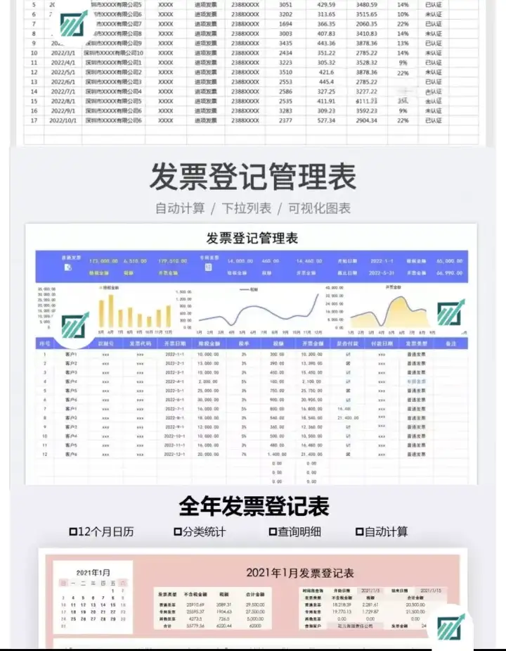 图片[8]-72套发票管理Excel模版-财务发票管理系统excel表格发票登记开票统计明细表【电商热销891】-暗冰资源网