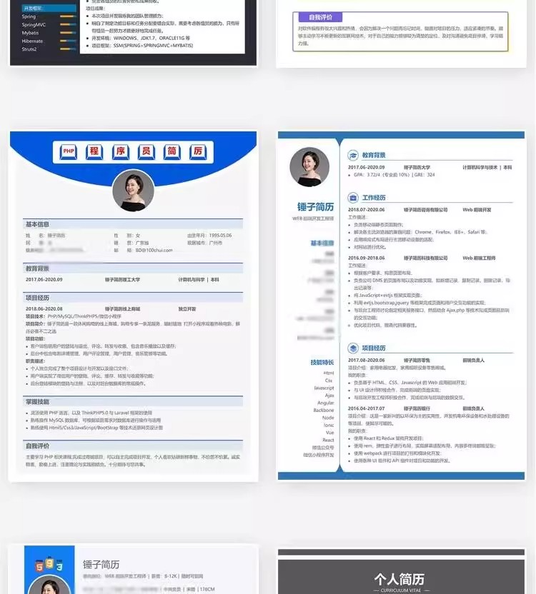 图片[5]-127套程序员简历模版-互联网IT行业web前端开发工程师求职资料【电商热销968】-暗冰资源网