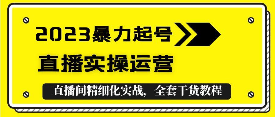 2023自媒体快速起号教程+直播实操运营，全套干货教程！-欢迎访问本站
