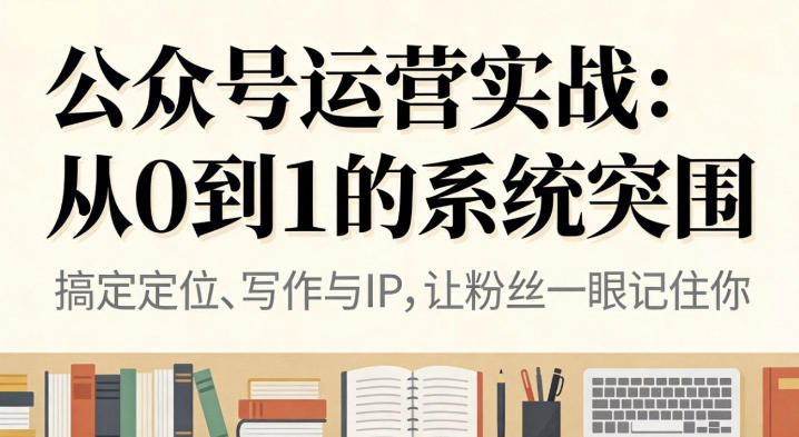 公众号运营变现实战教程，从定位到变现的全流程教学，从0到1的系统突围26-欢迎访问本站