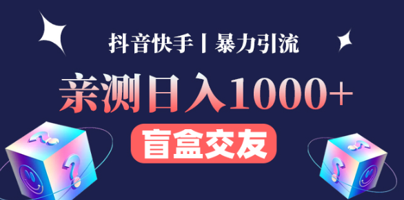 交友盲盒赚钱副业项目，亲测日收益1000+-欢迎访问本站