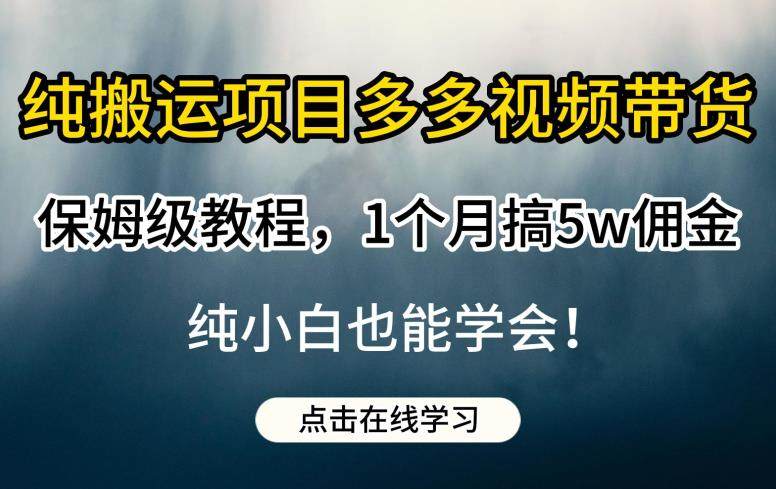 纯搬运视频1个月搞5W佣金教程-欢迎访问本站