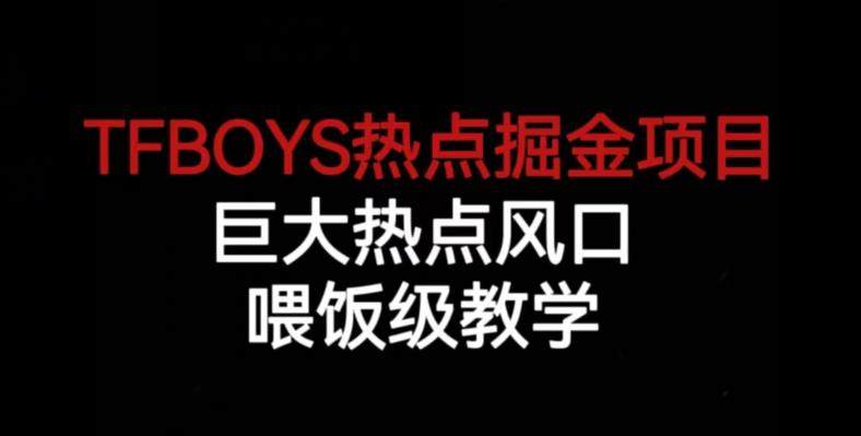 利用TFBOYS热点变现项目【保姆级教程】-欢迎访问本站