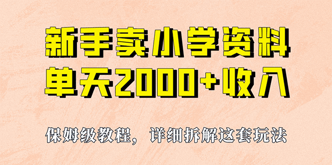 卖小学资料单天收入2000+【保姆级教程+资料+工具】-欢迎访问本站