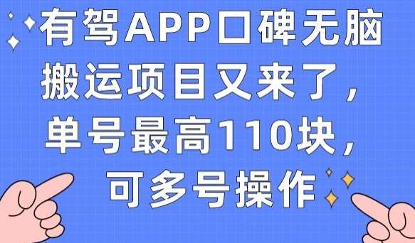 有驾APP口碑无脑搬运项目,单号最高110块【小副业】-欢迎访问本站