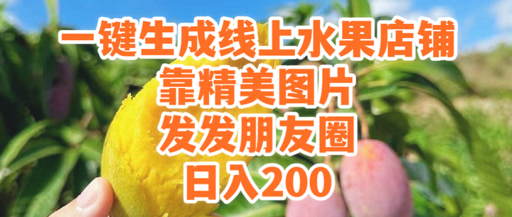 一键生成店铺小程序在朋友圈卖水果日入200玩法揭秘-欢迎访问本站