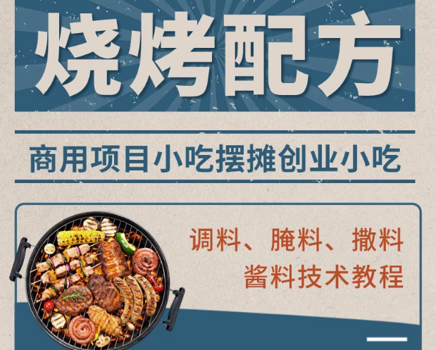 烧烤技术配方视频教程商用新手自学腌酱料撒料淄博摆摊小吃电子版【电商热销581】-欢迎访问本站
