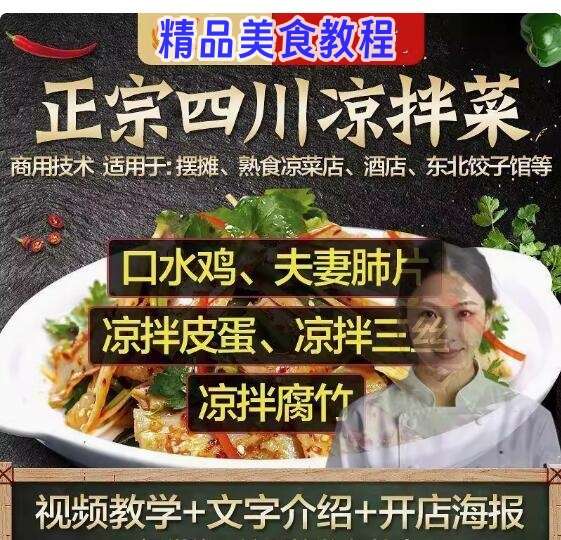 正宗四川凉拌菜教程资料-凉菜调料配方凉拌菜秘制商用小吃卤菜技术商用视频教程【电商热销627】-欢迎访问本站