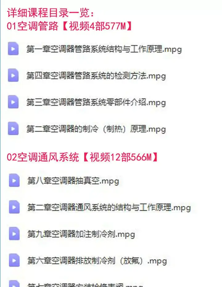 图片[4]-26.9G空调维修视频教程【全网最全】 空调拆解检修故障排查安装组装管道通风控制器-暗冰资源网