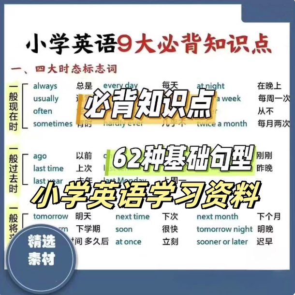 小学英语学习资料-小学英语语法知识点汇总超全超实用小学英语【电商热销998】-欢迎访问本站