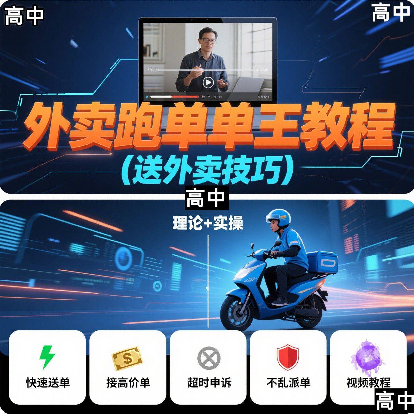 图片[5]-外卖员跑外卖教程抢单王教程送外卖技巧视频教程讲解高中课程【电商热销955】-暗冰资源网