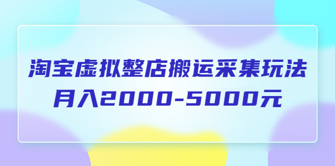淘宝虚拟整店搬运采集玩法教程:月入2000-5000元(整套视频教程)-欢迎访问本站
