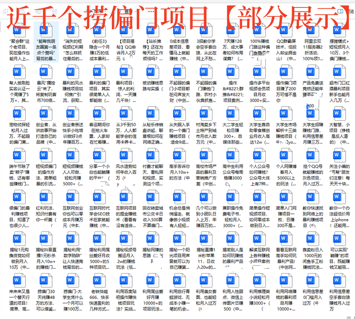 图片[4]-1000个冷门捞偏门小本创业小项目【无水印绝密版】总有一款适合你-暗冰资源网