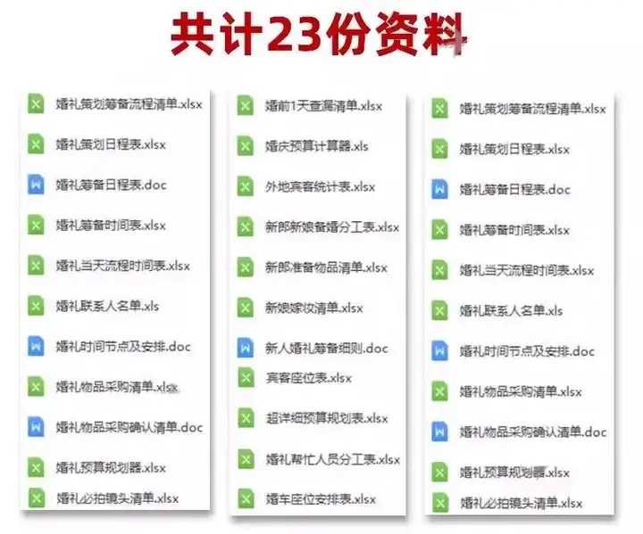 图片[3]-婚礼准备清单表大全【23份】-结婚发言流程安排物品清单预算筹备准备物品采购清单日程安排表格资料【电商热销45】-暗冰资源网