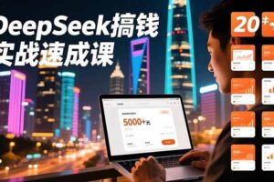 DeepSeek搞钱实战速成课，20+内容模板、剪辑发布、带货闭环，首月收益超过5000元-欢迎访问本站