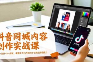 抖音同城内容创作实战课，运营+设计+AI+剪辑，掌握多平台内容创作与商业变现能力-欢迎访问本站