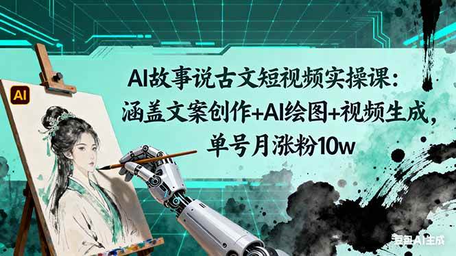 图片[1]-AI故事说古文短视频实操课：涵盖文案创作+AI绘图+视频生成，单号月涨粉10w-欢迎访问本站