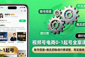 视频号电商0-1起号全案课：账号搭建+推流逻辑+微付费调整，等实操体系-欢迎访问本站