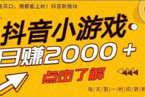 抖音小游戏，一部手机日入300+，2025风口项目-欢迎访问本站