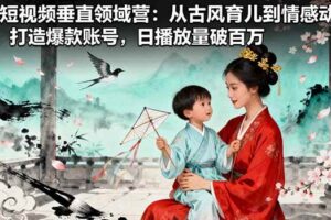 AI短视频垂直领域营:从古风育儿到情感动漫,打造爆款账号,日播放量破百万-欢迎访问本站