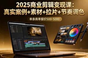 2025商业剪辑变现课：真实案例+素材+拉片+节奏调色，单条商单报价500-5000-欢迎访问本站