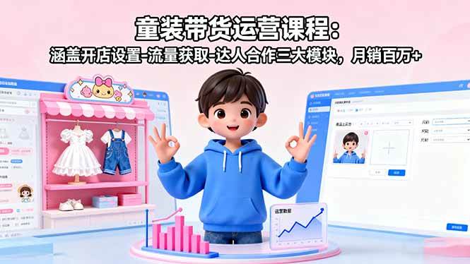图片[1]-童装带货运营课程：涵盖开店设置-流量获取-达人合作三大模块，月销百万+-欢迎访问本站