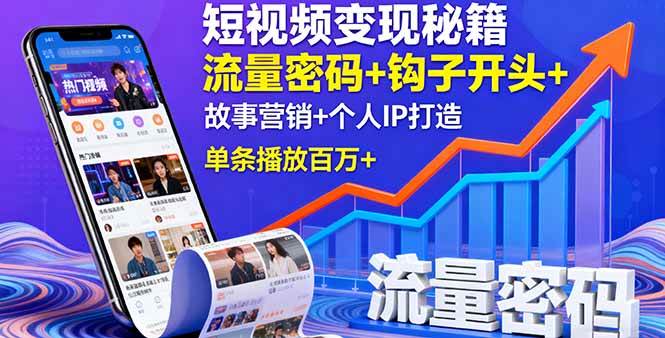 图片[1]-短视频变现秘籍，流量密码+钩子开头+故事营销+个人IP打造，单条播放百万+-欢迎访问本站