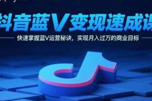 抖音蓝V变现速成课，快速掌握蓝V运营秘诀，实现月入过万的商业目标-欢迎访问本站