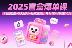 2025盲盒爆单课，抖店搭建+5天起号+私域变现，单月GMV突破10万-欢迎访问本站