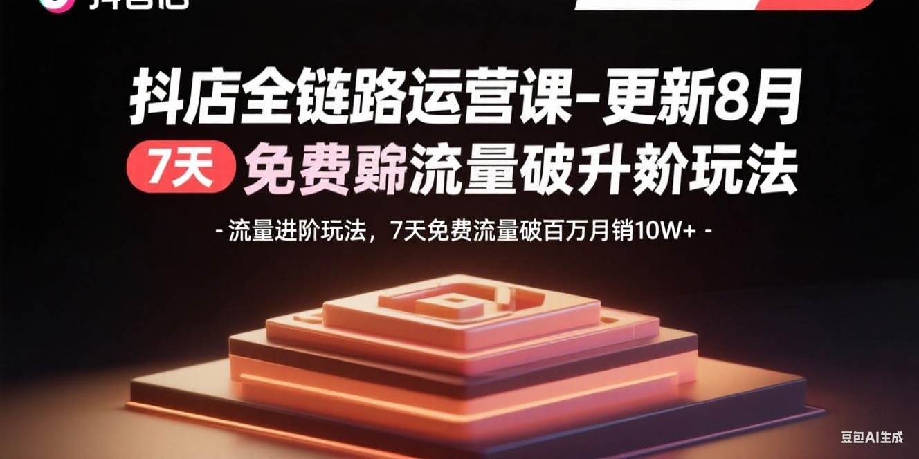 图片[1]-抖店全链路运营课-更新8月：流量进阶玩法，7天免费流量破百万月销10W+-欢迎访问本站