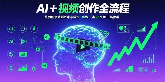 图片[1]-AI+短视频创作全流程：从创意策划到账号增长，96节课(含26项AI工具教学)-欢迎访问本站