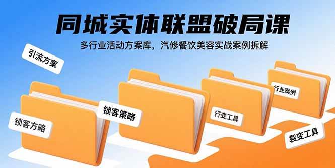 图片[1]-同城实体联盟破局课，多行业活动方案库，汽修餐饮美容实战案例拆解-欢迎访问本站