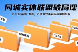 同城实体联盟破局课，多行业活动方案库，汽修餐饮美容实战案例拆解-欢迎访问本站
