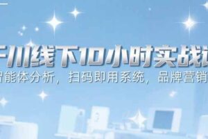 6月千川线下10小时实战课：智能体分析，扫码即用系统，品牌营销策略-欢迎访问本站