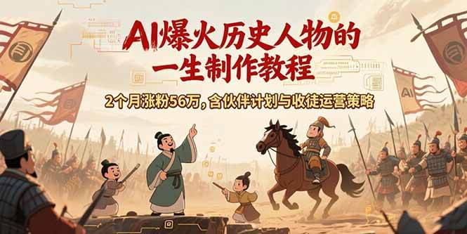 图片[1]-AI历史人物赛道课程，2个月涨粉56万，含伙伴计划与收徒运营策略-欢迎访问本站