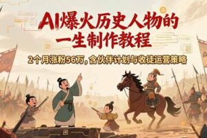 AI历史人物赛道课程，2个月涨粉56万，含伙伴计划与收徒运营策略-欢迎访问本站