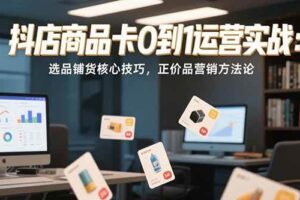 抖店商品卡0到1运营实战：选品铺货核心技巧，正价品营销方法论-欢迎访问本站