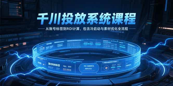 图片[1]-千川投放系统课程，从账号标签到ROI计算，包含冷启动与素材优化全流程-欢迎访问本站