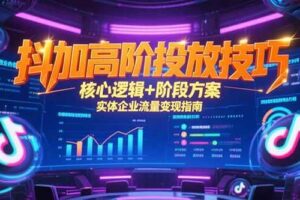 抖加高阶投放技巧，核心逻辑+阶段方案，实体企业流量变现指南-欢迎访问本站