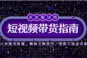 2025短视频带货指南，人设账号搭建，爆款文案创作，表现力速成训练-欢迎访问本站