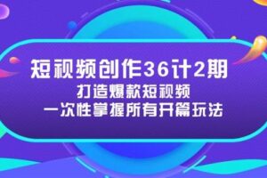短视频创作36计2期：打造爆款短视频所需的各类开篇技巧，提升视频吸引力-欢迎访问本站