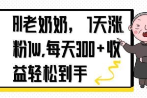 AI老奶奶，7天1w涨粉,每天300+收益轻松到手-欢迎访问本站