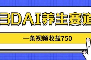 3DAI养生赛道，一条视频赚了750，新蓝海，目前做的人不多！-欢迎访问本站